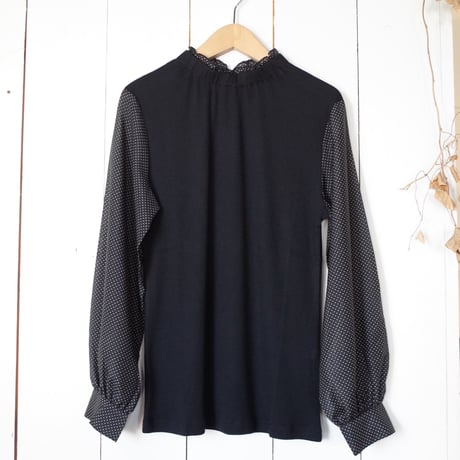 Porter des boutons コットンシルクスリーブプルオーバー
