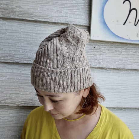 mature ha. エコプレミアプリーツニットキャップ アラン eco premiere pleats knit cap aran