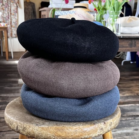 mature ha. シルクベレー beret top gather big silk（カラー：グレー）
