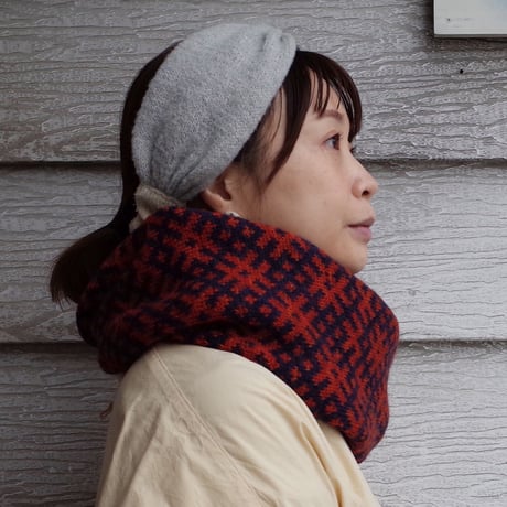 ラトヴィア wool スヌード（オレンジ系）