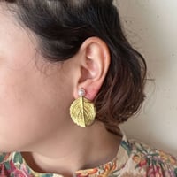 PLANTS イヤリング （淡水パール・アジサイ葉）片耳