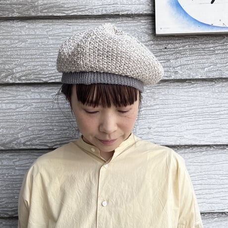 mature ha. リネンニットベレー beret knitted linen