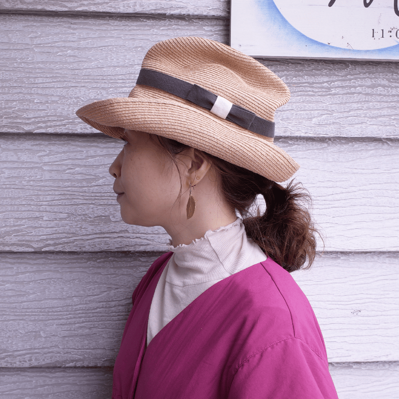 mature ha. ボックスハット BOXED HAT raffia 11cm brim p
