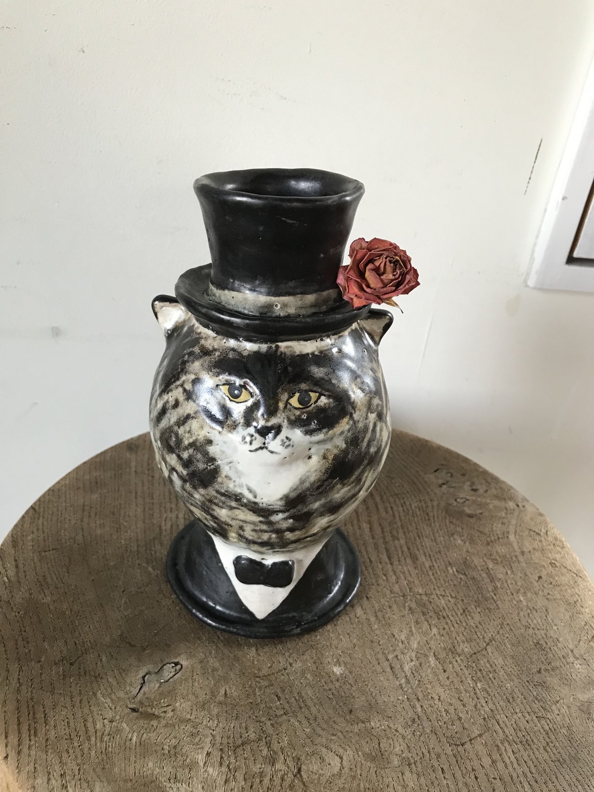 松浦唱子さん　いたずら猫　花器　フラワーベース　カトラリースタンド 松浦唱子さん いたずら猫 花器 フラワーベース カトラリー