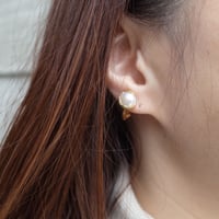 PLANTS イヤリング （淡水パール・包み）両耳