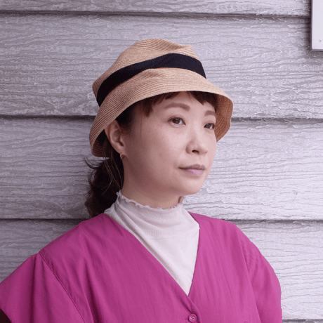 mature ha. ボックスハット mature ha BIRDS WORDcollaboration BOXED HAT raffia 7cm brim