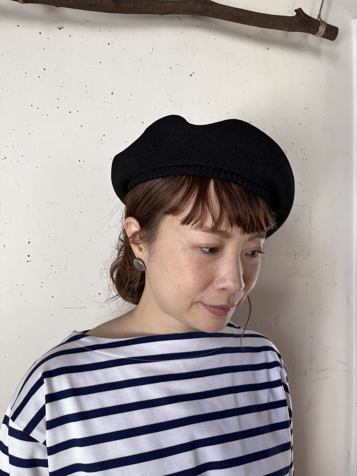 mature ha. シルクベレー beret top gather big silk（カラー
