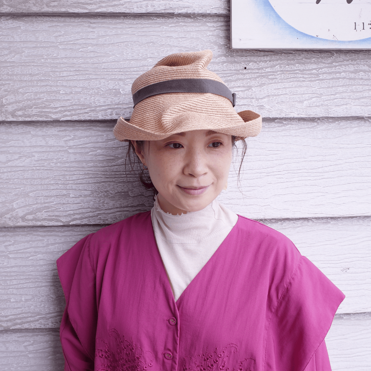 mature ha. ボックスハット BOXED HAT raffia 11cm brim p