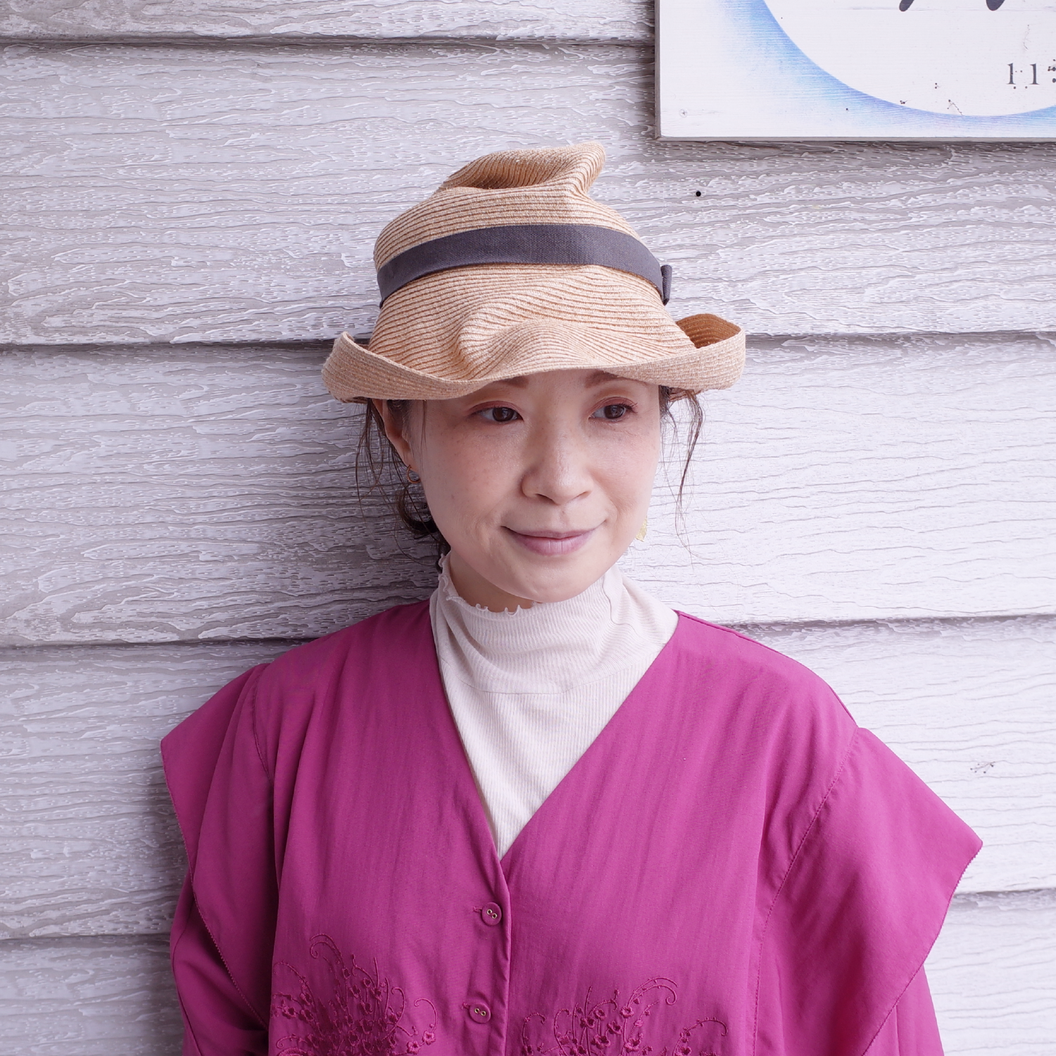mature ha. ボックスハット BOXED HAT raffia 11cm brim p