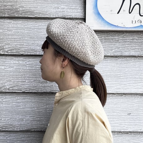 mature ha. リネンニットベレー beret knitted linen