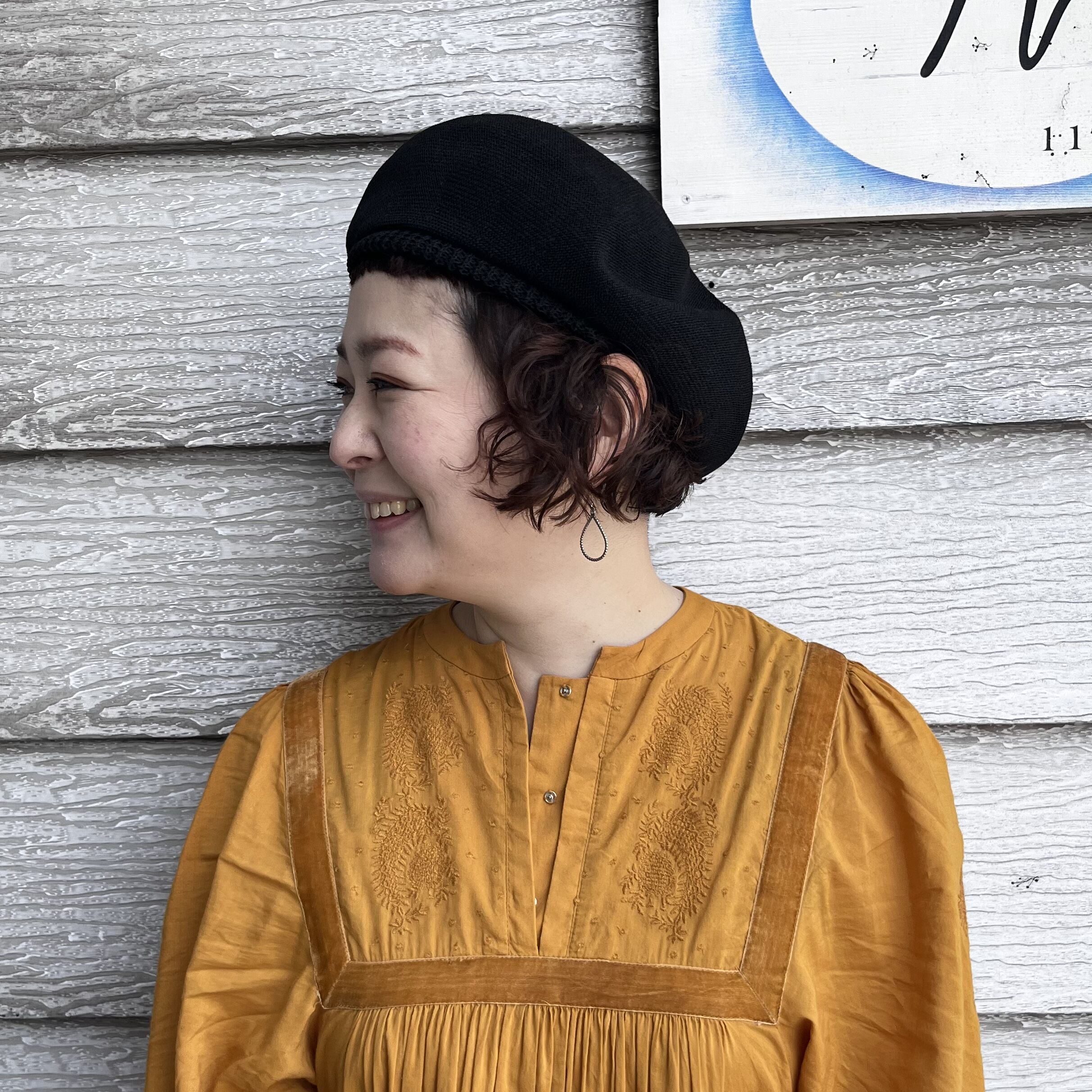 mature ha. シルクベレー beret top gather big silk（カラー