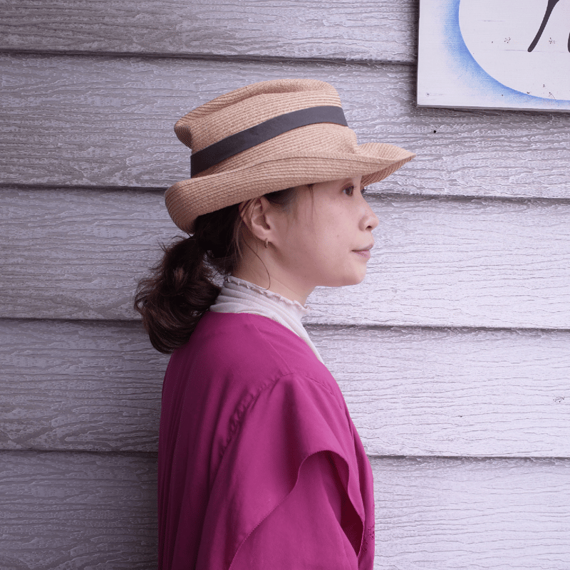 mature ha. ボックスハット BOXED HAT raffia 11cm brim p