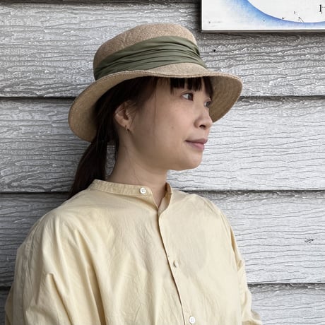 mature ha. ジュートドレープハット（ミドル） カラー：オリーブ