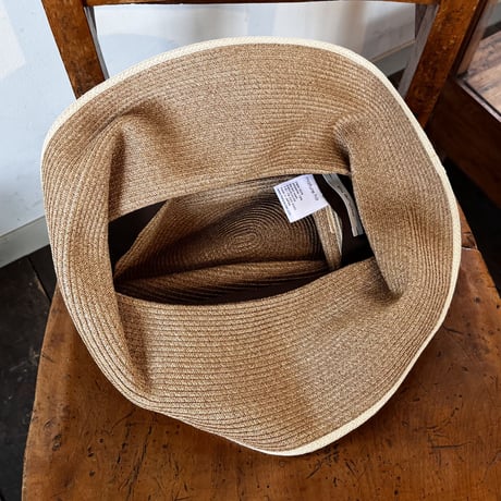 mature ha.  BOXED HAT 11cm brim switch color line wide （ivory）paper