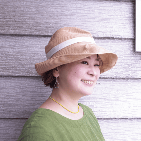 mature ha. BOXED HAT 11cm brim plain tape（natural ×ivory）paper
