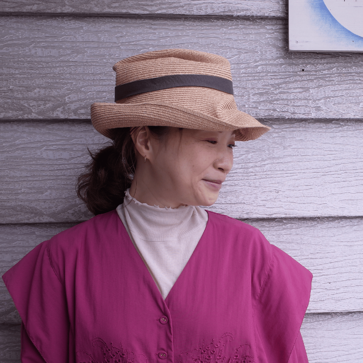 mature ha. ボックスハット BOXED HAT raffia 11cm brim p