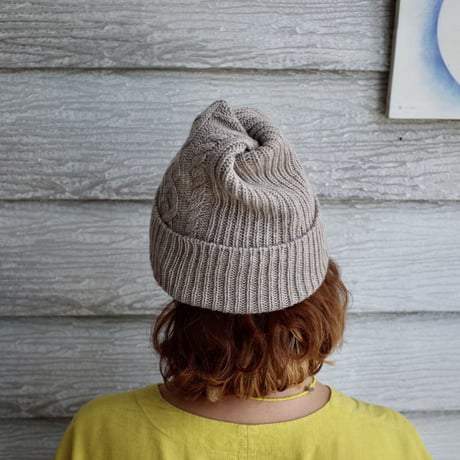 mature ha. エコプレミアプリーツニットキャップ アラン eco premiere pleats knit cap aran