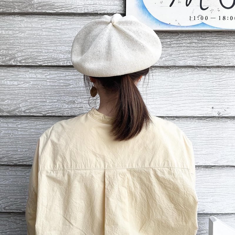mature ha. シルクベレー beret top gather big silk（カラー