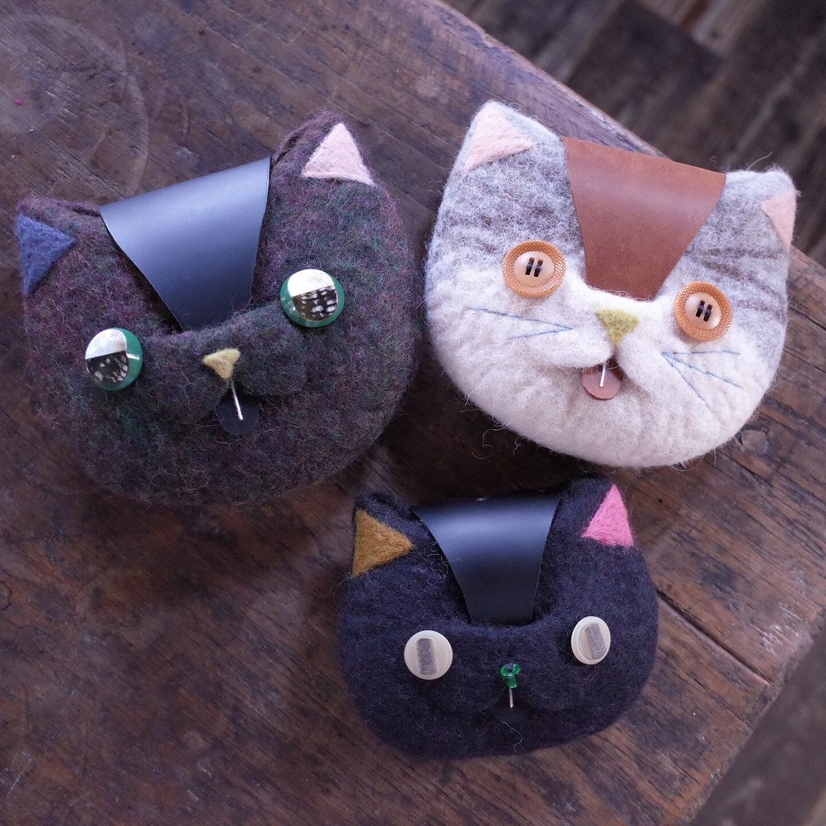 Hand Made Felt NICO ハチワレねこポーチ | moln