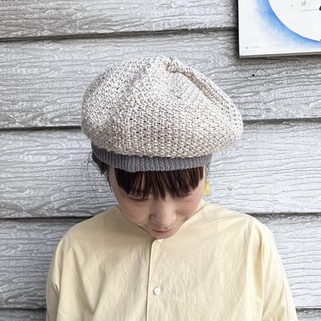 mature ha. リネンニットベレー beret knitted linen