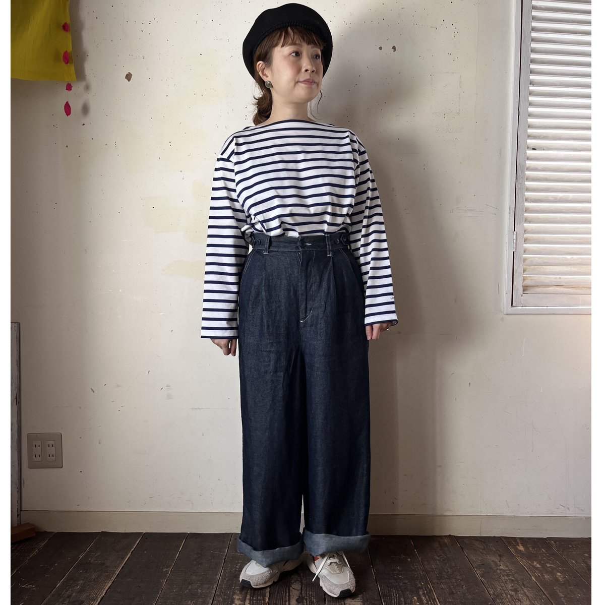 Porter des boutons リネンデニムパンツ（カラー：インディゴ