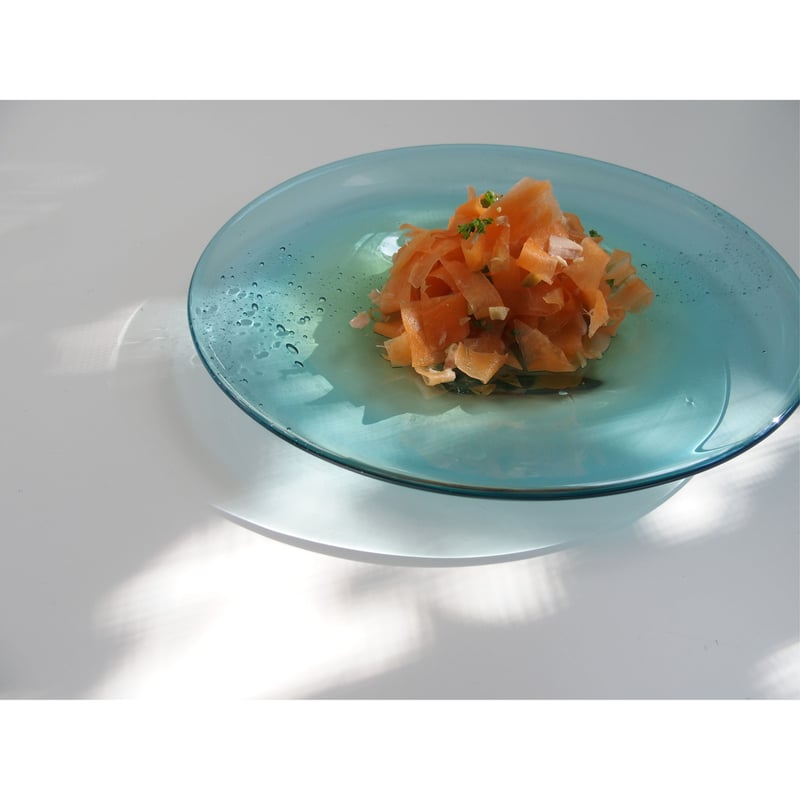 楕円銘々皿 水面の月 | maki glass studio