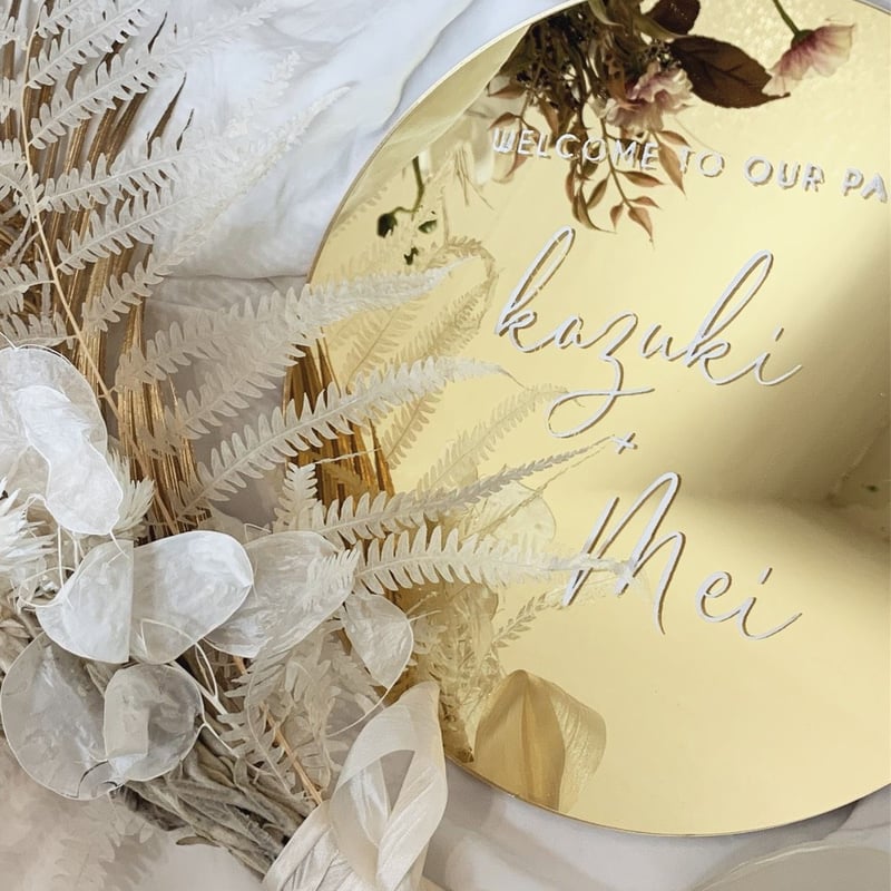 お花オリジナルオーダー可】circle welcomeboard + bouquet お花オリジナルオーダー可】circle welcomeboard + bouquet