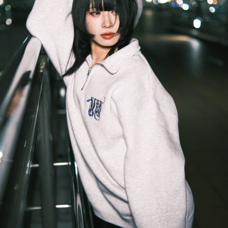 皓 × SNNM Snake NERD HALF ZIP SWEAT #ASH