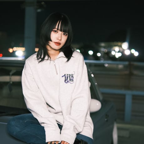 皓 × SNNM Snake NERD HALF ZIP SWEAT #ASH