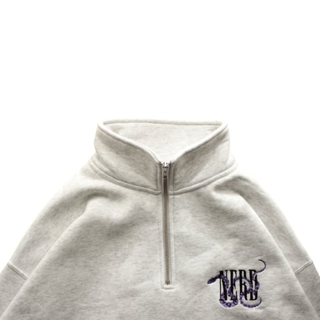 皓 × SNNM Snake NERD HALF ZIP SWEAT #ASH