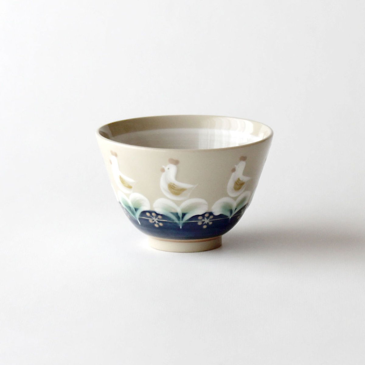 茶碗 径11.0cm 蓋付茶碗 染付「鳳凰文」 明治29年 3客セット