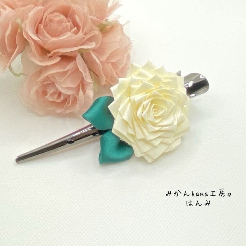 hm010】大きなお花のヘアクリップ (ロザフィ) | みかんHana工房 
