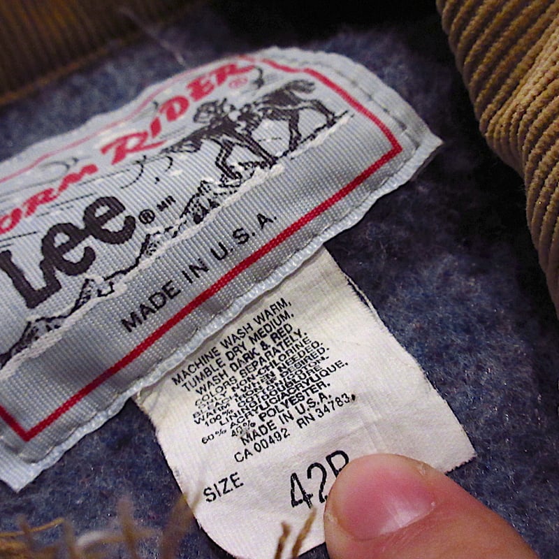 ビンテージ80's○Lee STORM RIDER裏地ブランケット付きデニム