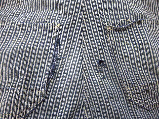 50s ランダムヒッコリー　ラウンドハウス　オーバーオール　ビンテージ　刺繍タグ 50s ランダムヒッコリー ラウンドハウス オーバーオール