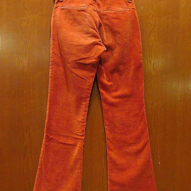 ビンテージ70's○Levi'sコーデュロイブッシュフレアパンツ橙実寸 ビンテージ70's○Levi'sコーデュロイブッシュフレアパンツ橙実寸