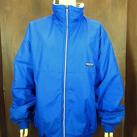 ビンテージ80's●Patagoniaナイロンシェルジャケット青L●200927n2-m-jk-nyl 1980sアウトドアパタゴニアブルゾン裏フリース