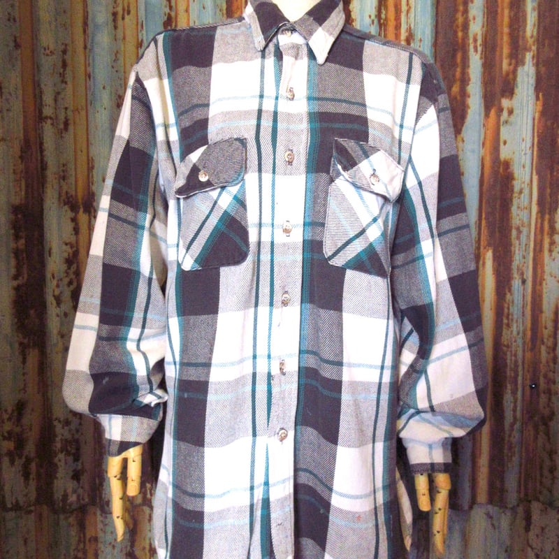 ビンテージ90's○FIVE BROTHERコットンチェックヘビーネルシャツsize L