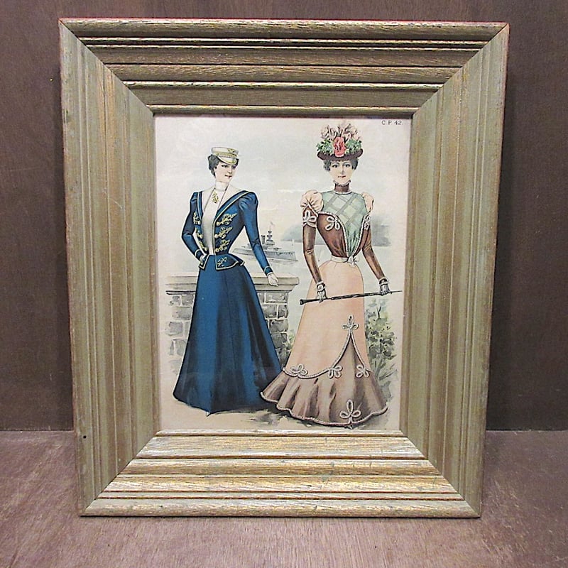 ビンテージ○ヴィクトリア朝ウッドフレーム壁掛け○250711z5-sign