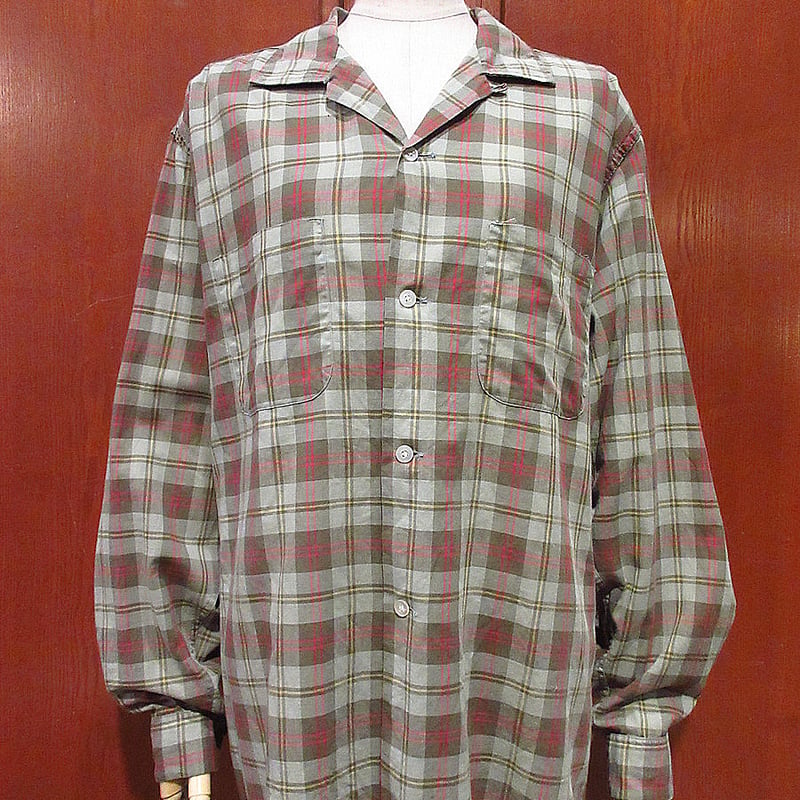 Towncraft pennys ネルシャツ 60s usビンテージ 50s ビンテージ50's60's○PENNEY'S TOWNCRAFTチェックループカラーシャツsi