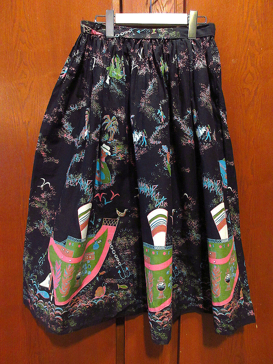 超希少！ 1950's kitty ノベルティープリント ギャザースカート