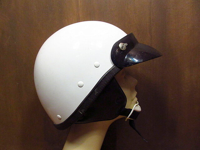 ビンテージ60's○BUCO Traveler バイザー付きハーフヘルメット白