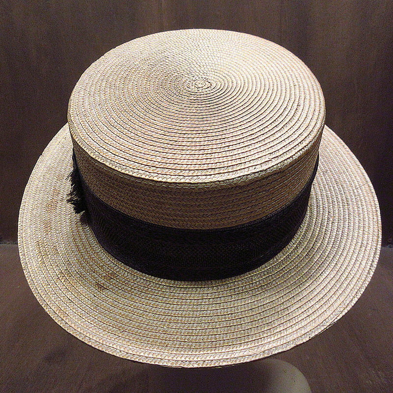 30s Vintage NRAタグ付き Boater Hat ボーターハット ビンテージ-30's○BEST MANUFACTUREボーターハットsize 6 7/8○21
