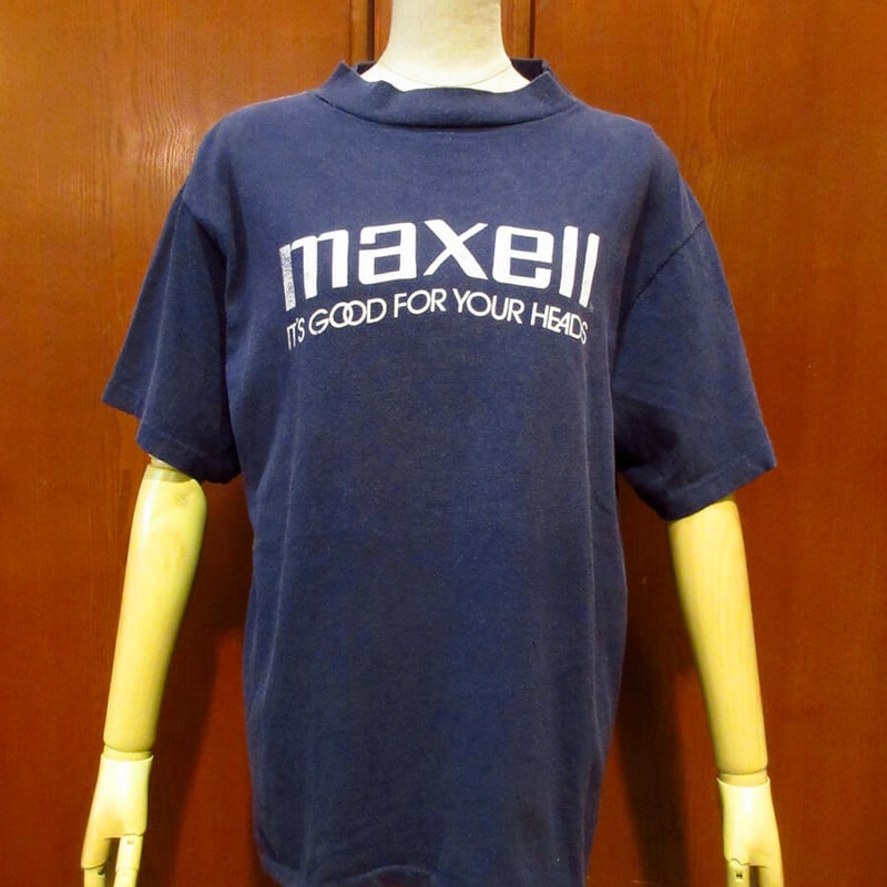 80-90'S maxell マクセル シルグルステッチ グラフィックTee