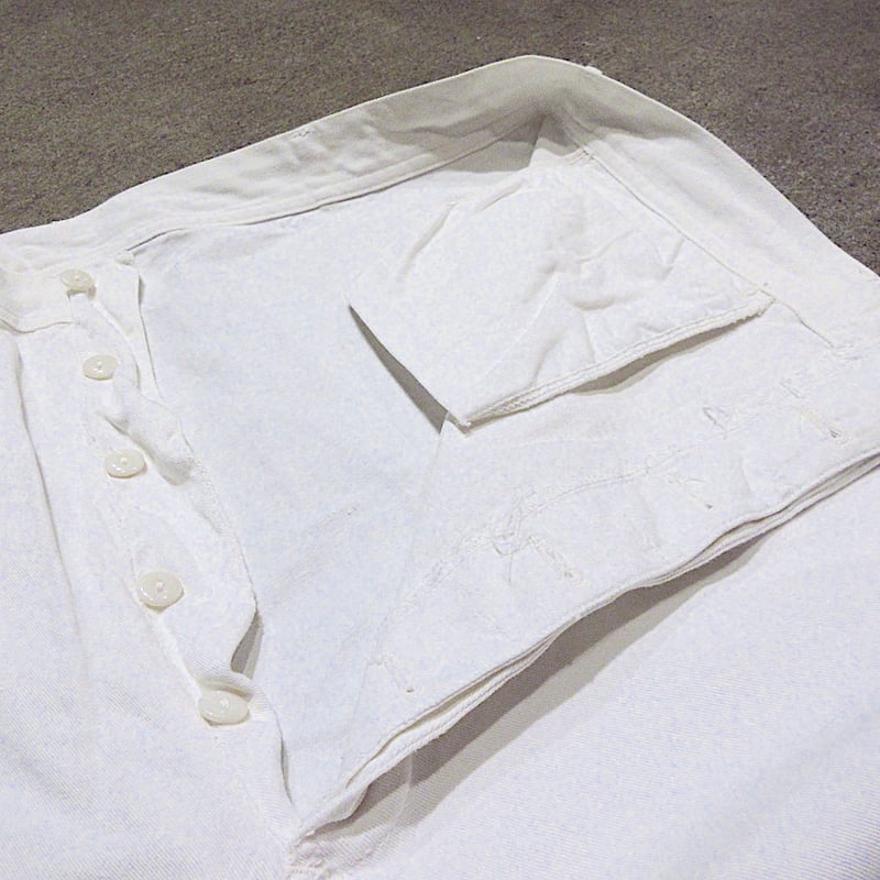 ビンテージ40's50's○U.S.NAVYボタンフライコットンセーラーパンツ白