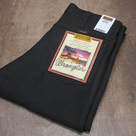 ビンテージ●DEADSTOCK Wrangler WRANCHERブーツカットパンツ黒表記W33 L36●250122z2-m-pnt-slc-w32ラングラーランチャー