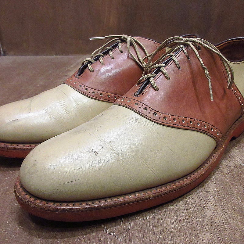 ビンテージ○COLE-HAANツートンサドルシューズ茶×ベージュsize 11 1/2
