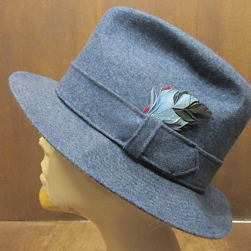 ビンテージ50's60's○Biltmore羽根付きフェドラハット○260213z3-m-ht