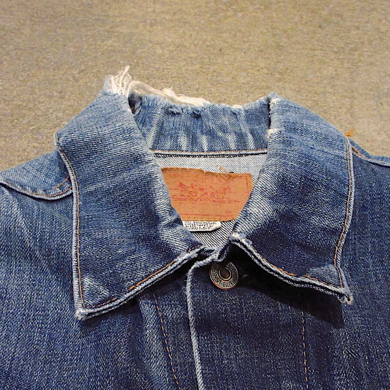 ビンテージ70's○Levi's 70505デニムカットオフベストBIG E