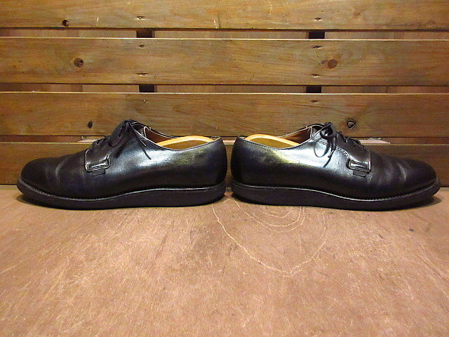 ビンテージ80's○RED WINGプリント羽根タグポストマンシューズ黒 ビンテージ80's○RED WINGプリント羽根タグポストマンシューズ黒