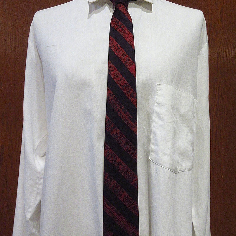 ビンテージ60's○GIVENCHYストライプネクタイ赤×黒○230913i1-nct